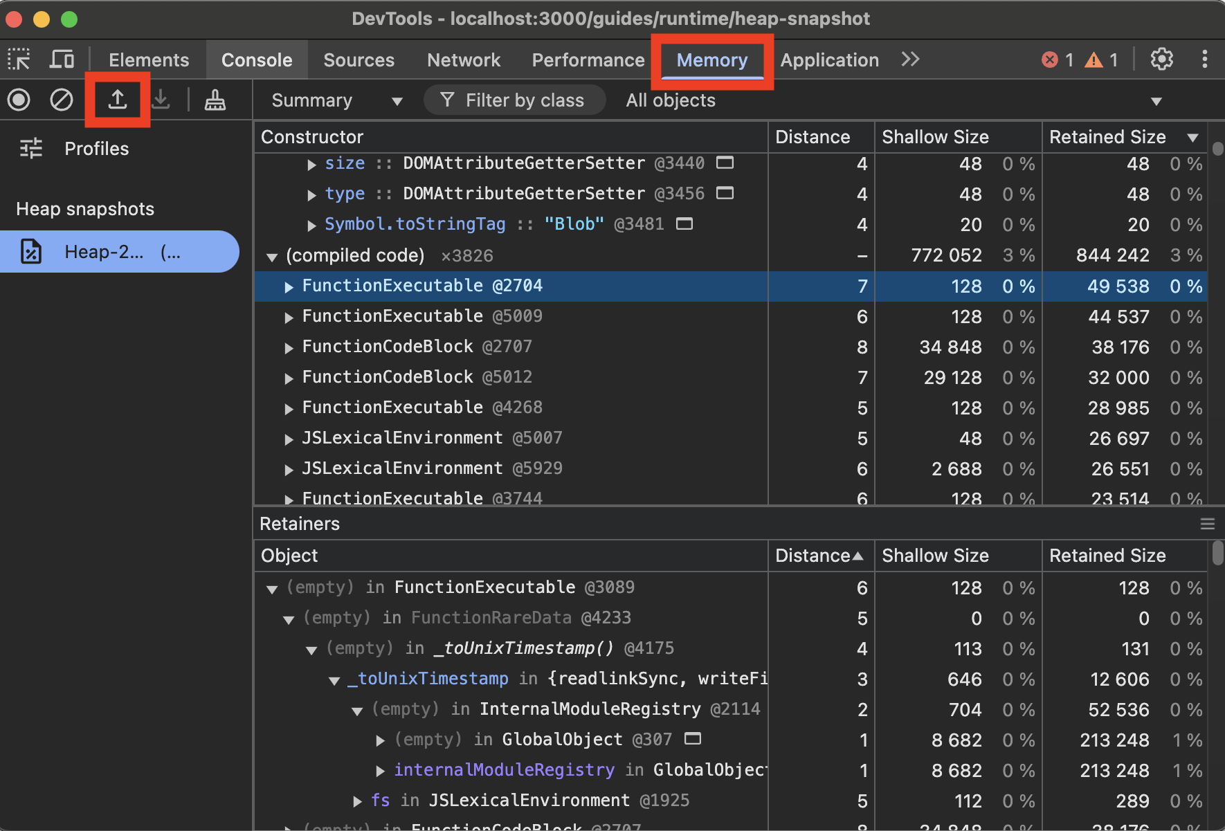 V8 Heap Snapshot